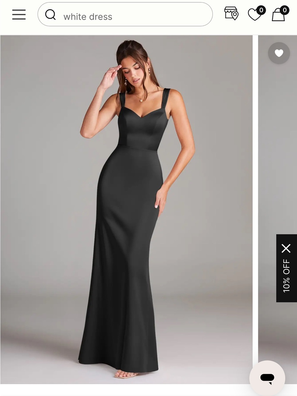 Azazie Black Satin Maxi Dress with Sweetheart Neckline